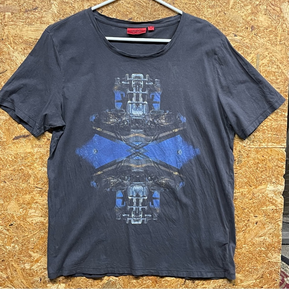 Hugo Boss Black Short-Sleeve Tee with Blue Graphic